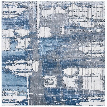 Safavieh 6 ft. 7 in. x 6 ft. 7 in. Lagoon Power Loomed Square Area Rug Grey & Blue LGN186F-7SQ